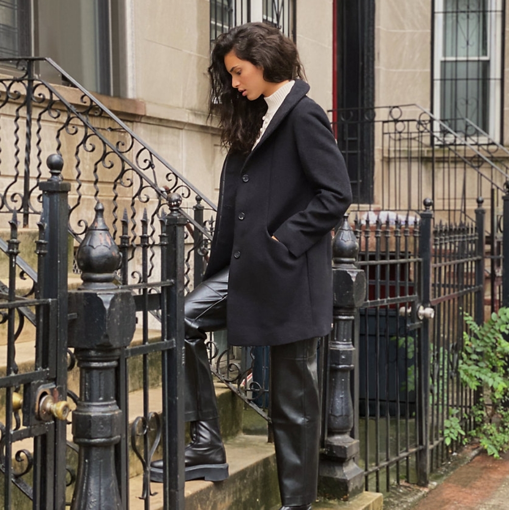 Aritzia Black Pea Coat